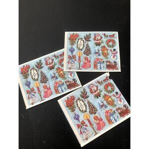 Vintage 70s/80s Lick And Stick Christmas Holiday Stickers, 15+Sheets Unused